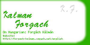 kalman forgach business card